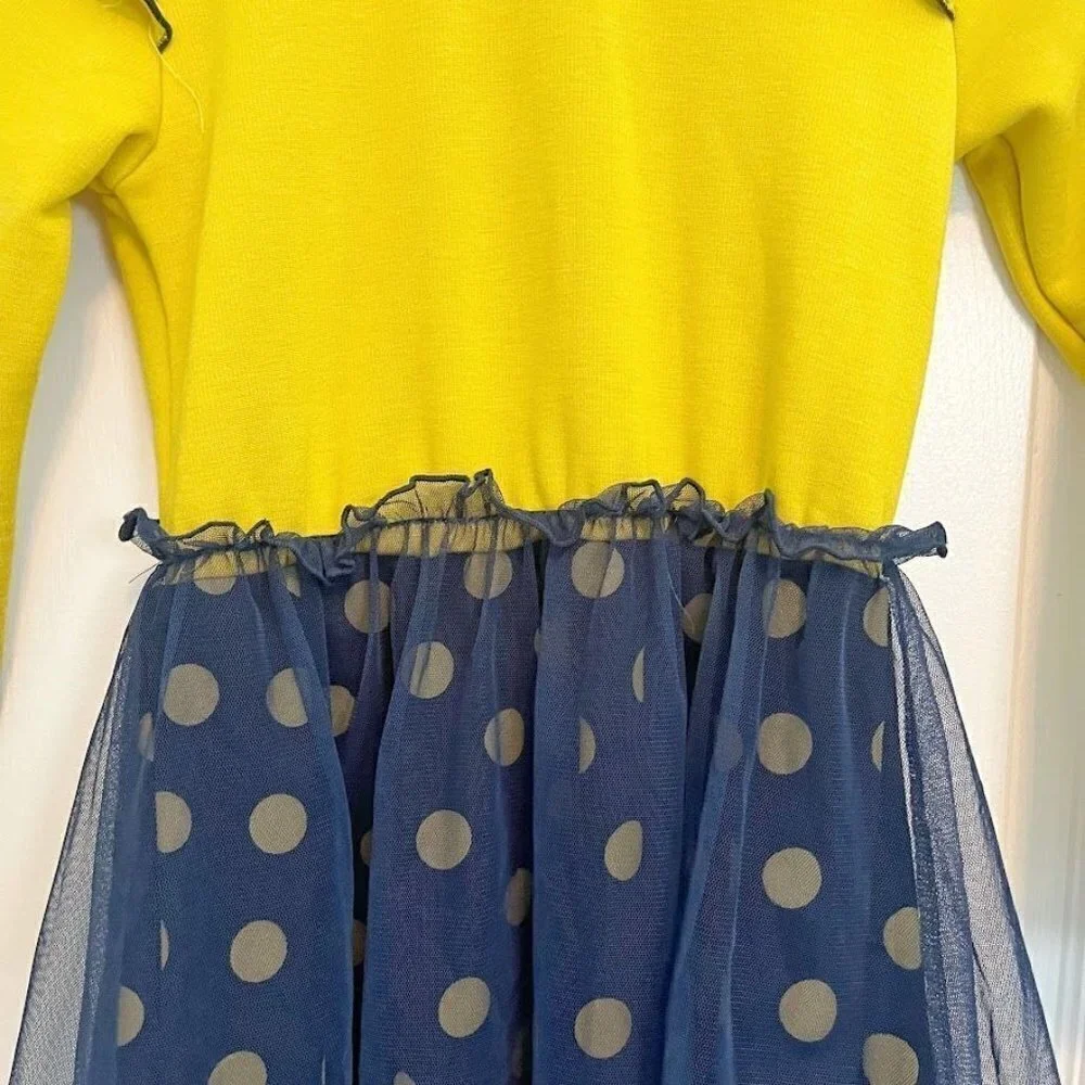Paul Frank Fresh Girly Long Sleeve Polka Dot Tulle Cute Dress